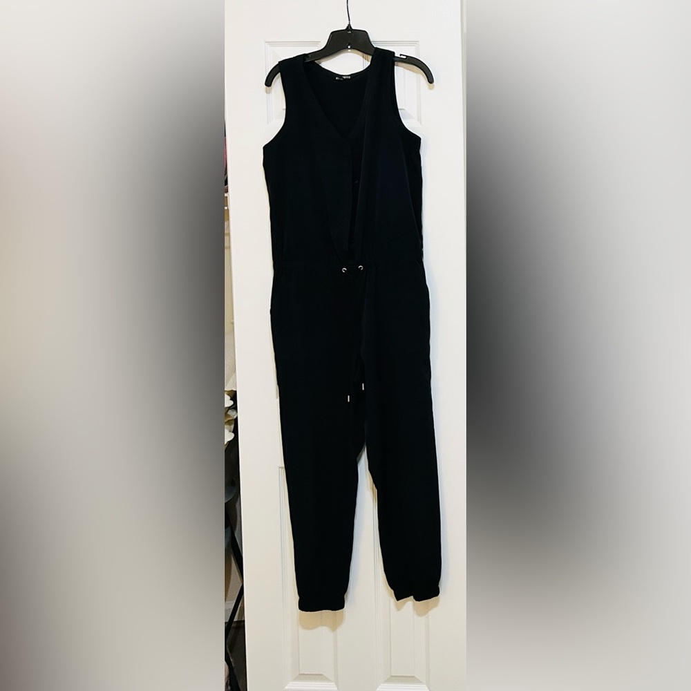Express Black Sleeveless Jumpsuit with Relaxed Fit
